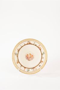 Set di sei piatti in porcellana policroma, manifattura di Meissen, secolo XIX  - Asta Incanti d'Arte - Associazione Nazionale - Case d'Asta italiane