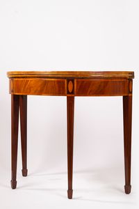 Tavolo da parete demi lune con piano a libro, secolo XIX  - Asta Incanti d'Arte - Associazione Nazionale - Case d'Asta italiane