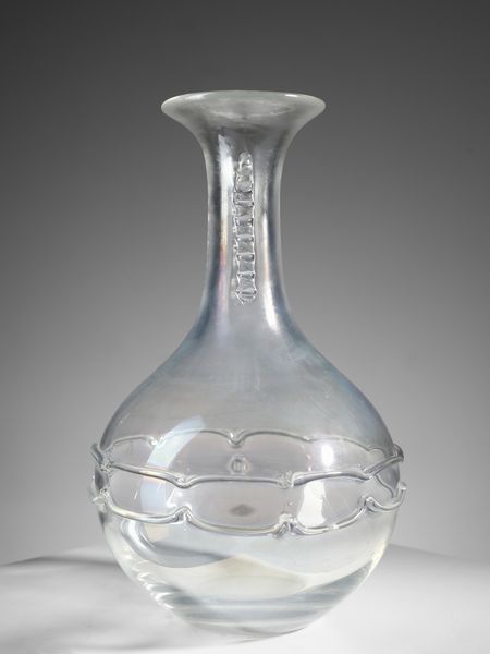 L. ZANETTI : Grande vaso a collo allungato decorato con morise e fili di vetro orizzontali, Murano .  - Asta Asta 503 | DESIGN E ARTI DECORATIVE DEL NOVECENTO Virtuale - Associazione Nazionale - Case d'Asta italiane