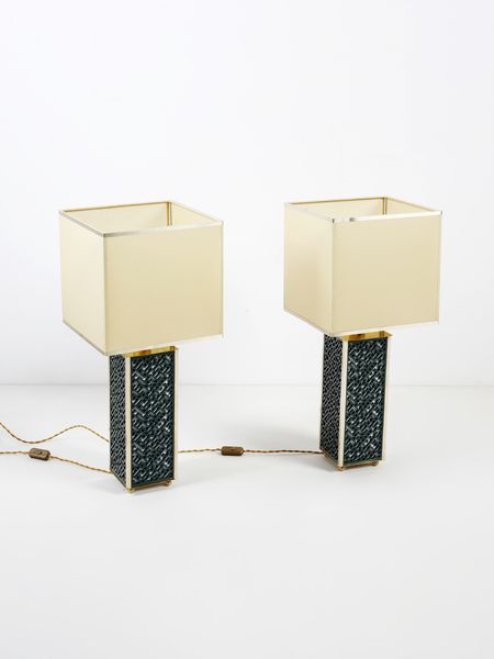 Sandro Petti : nello stile di. Coppia lampade da tavolo.  - Asta Asta 503 | DESIGN E ARTI DECORATIVE DEL NOVECENTO Virtuale - Associazione Nazionale - Case d'Asta italiane