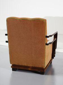 MANIFATTURA ITALIANA : Divano a due posti e coppia di poltrone.  - Asta Asta 503 | DESIGN E ARTI DECORATIVE DEL NOVECENTO Virtuale - Associazione Nazionale - Case d'Asta italiane