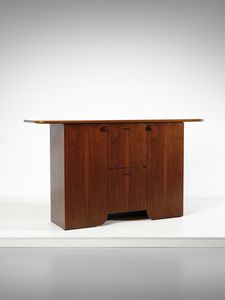 LUIGI SACCARDO - Credenza ad ante e vani bar della serie Seven per Gasparello, Casale sul Sile.