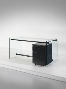 GALLOTTI E RADICE - Scrivania con cassettiera su ruote.
