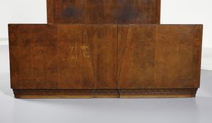 Gaetano Borsani : Letto matrimoniale per Atelier di Varedo Mobili d'Arte, Varedo.  - Asta Asta 503 | DESIGN E ARTI DECORATIVE DEL NOVECENTO Virtuale - Associazione Nazionale - Case d'Asta italiane