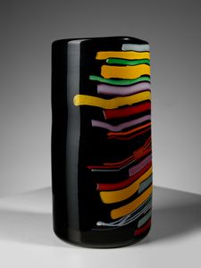 MANIFATTURA MURANESE : Vaso cilindrico.  - Asta Asta 503 | DESIGN E ARTI DECORATIVE DEL NOVECENTO Virtuale - Associazione Nazionale - Case d'Asta italiane