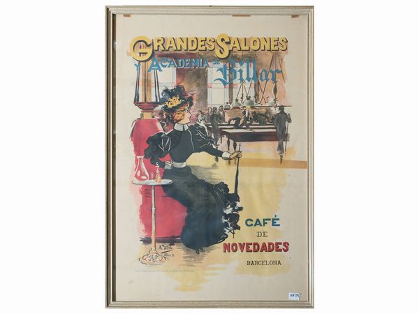 Antoni Utrillo Viadera : Cafè de Novedades Barcelona  - Asta Due case fiorentine - Associazione Nazionale - Case d'Asta italiane