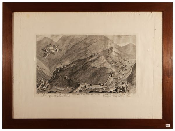 GIUSEPPE ANGELI : Veduta de' Bagni di Lucca  - Asta Due case fiorentine - Associazione Nazionale - Case d'Asta italiane