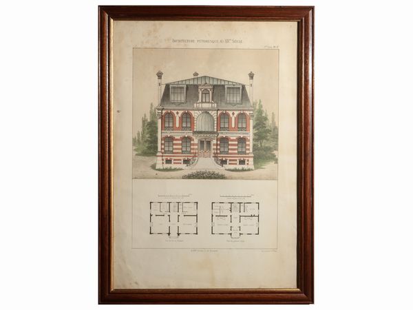 Architecture Pittoresque au XIX.me Si�cle  - Asta Due case fiorentine - Associazione Nazionale - Case d'Asta italiane