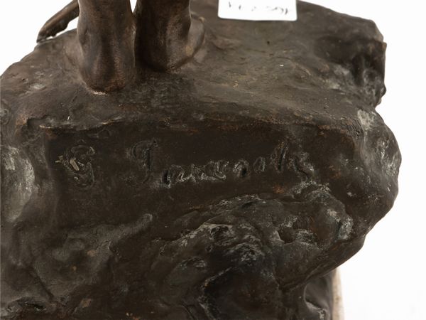 Gabriele Parente : Ragazza e coniglio  - Asta Due case fiorentine - Associazione Nazionale - Case d'Asta italiane