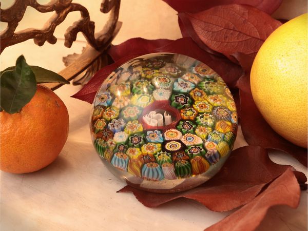 Grande press-papier in vetro soffiato, 1854  - Asta Due case fiorentine - Associazione Nazionale - Case d'Asta italiane