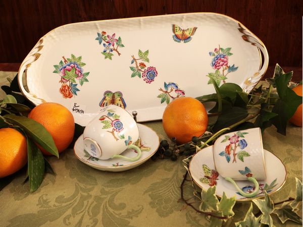 T�te-�-t�te in porcellana, decoro Queen Victoria, Herend  - Asta Due case fiorentine - Associazione Nazionale - Case d'Asta italiane