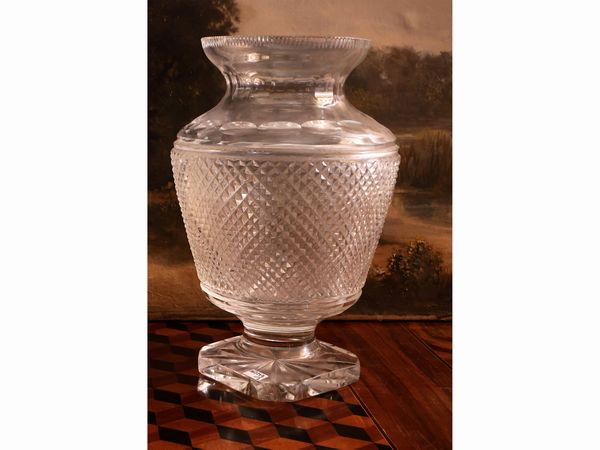 Grande vaso in vetro molato  - Asta Due case fiorentine - Associazione Nazionale - Case d'Asta italiane