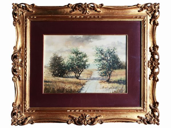 Scorcio di strada con alberi  - Asta Due case fiorentine - Associazione Nazionale - Case d'Asta italiane