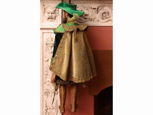 Personaggio maschile con barba e cappello a larghe falde, probabilmente uno dei Bravi manzoniani  - Asta Due case fiorentine - Associazione Nazionale - Case d'Asta italiane