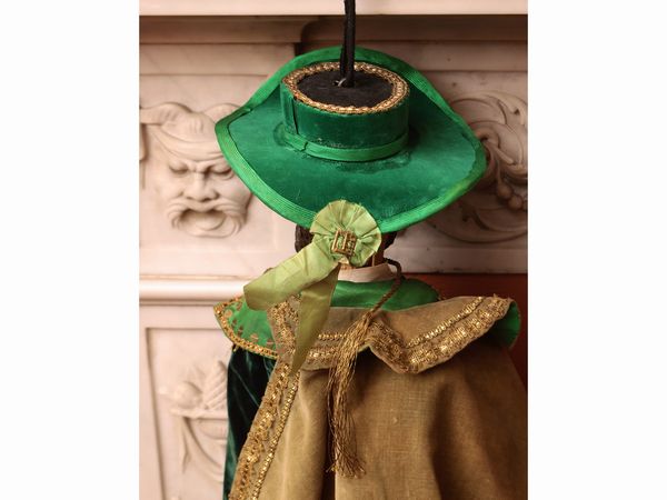 Personaggio maschile con barba e cappello a larghe falde, probabilmente uno dei Bravi manzoniani  - Asta Due case fiorentine - Associazione Nazionale - Case d'Asta italiane