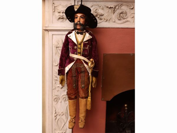 Figura maschile con favoriti e spada  - Asta Due case fiorentine - Associazione Nazionale - Case d'Asta italiane