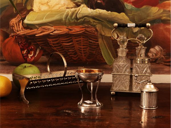 Accessori per la tavola in metallo argentato  - Asta Due case fiorentine - Associazione Nazionale - Case d'Asta italiane