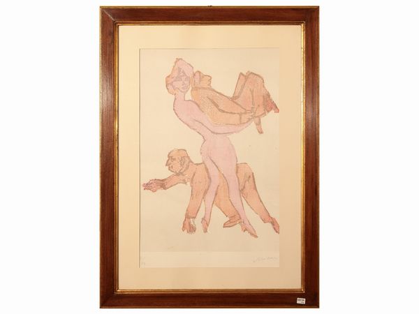 MINO MACCARI : Composizione - Figure  - Asta Due case fiorentine - Associazione Nazionale - Case d'Asta italiane