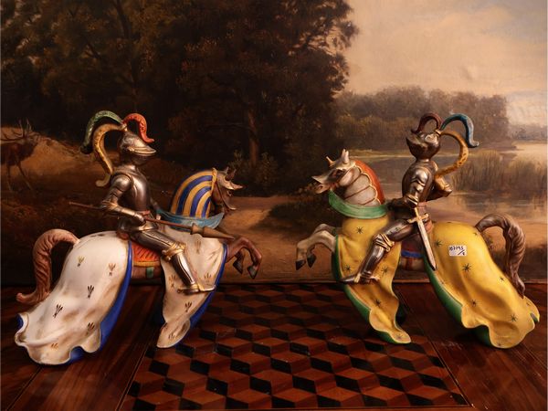 Due gruppi in ceramica policroma  - Asta Due case fiorentine - Associazione Nazionale - Case d'Asta italiane