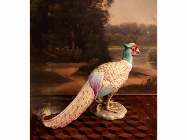 Due volatili in ceramica policroma  - Asta Due case fiorentine - Associazione Nazionale - Case d'Asta italiane