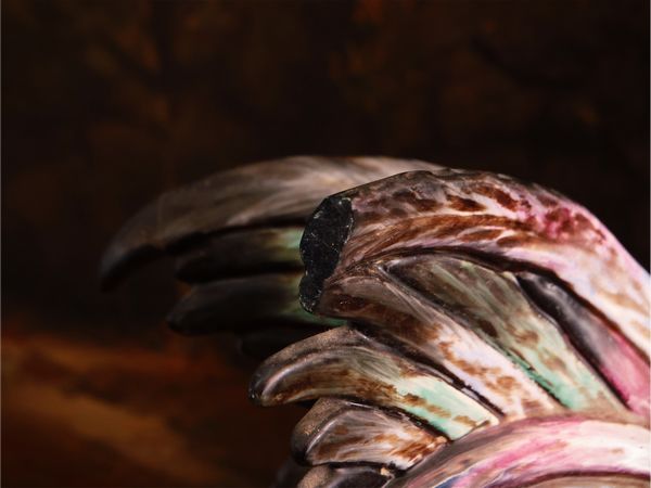 Grande gallo in ceramica policroma  - Asta Due case fiorentine - Associazione Nazionale - Case d'Asta italiane