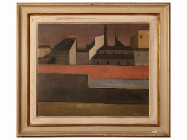 Dino Caponi : Citt� 1953  - Asta Due case fiorentine - Associazione Nazionale - Case d'Asta italiane