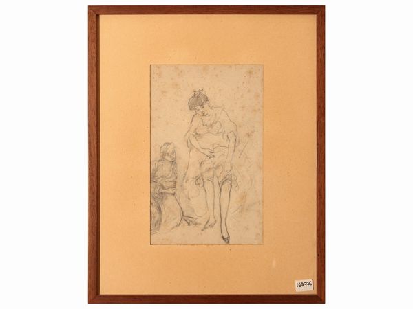 Fernand Riblet : Scena di genere con figure femminili  - Asta Due case fiorentine - Associazione Nazionale - Case d'Asta italiane