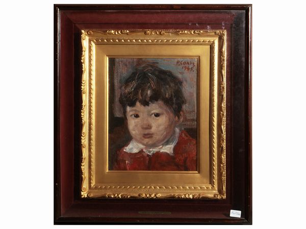 Primo Conti : Ritratto di bambino 1945  - Asta Due case fiorentine - Associazione Nazionale - Case d'Asta italiane