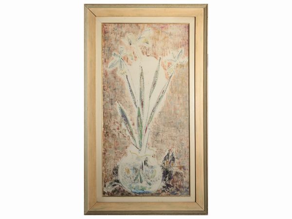 Silvio Loffredo : Vaso di fiori 1956  - Asta Due case fiorentine - Associazione Nazionale - Case d'Asta italiane
