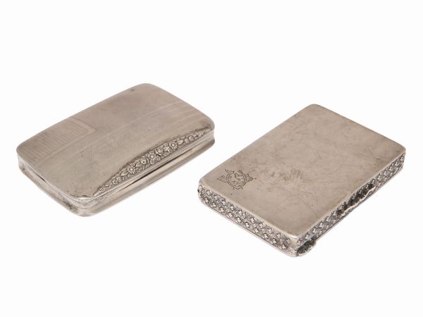 Due piccole scatole in argento  - Asta Due case fiorentine - Associazione Nazionale - Case d'Asta italiane