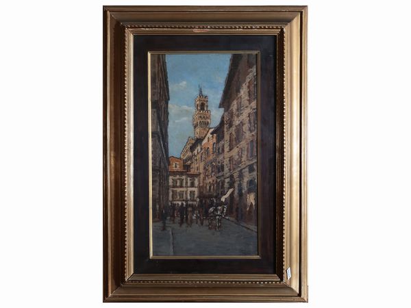 Mario Bordi : Scorcio di Firenze  - Asta Due case fiorentine - Associazione Nazionale - Case d'Asta italiane