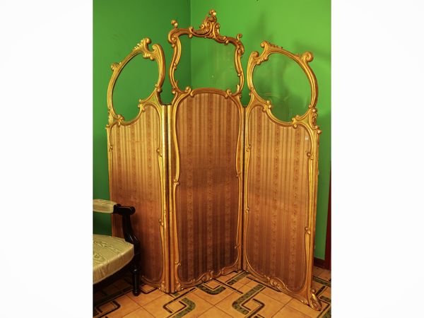 Paravento in legno intagliato e dorato  - Asta Due case fiorentine - Associazione Nazionale - Case d'Asta italiane