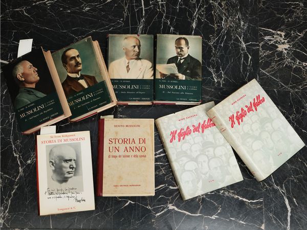 Miscellanea di libri su Mussolini  - Asta Due case fiorentine - Associazione Nazionale - Case d'Asta italiane