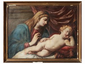 Da Guido Reni - Madonna in adorazione del Bambino dormiente