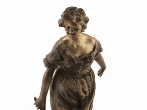 Gabriele Parente : Ragazza e coniglio  - Asta Due case fiorentine - Associazione Nazionale - Case d'Asta italiane