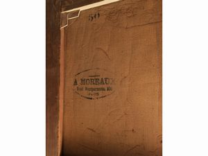 Scuola francese della fine del XIX secolo : Ritratto di giovane donna in abito da sera  - Asta Due case fiorentine - Associazione Nazionale - Case d'Asta italiane