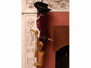 Figura maschile con favoriti e spada  - Asta Due case fiorentine - Associazione Nazionale - Case d'Asta italiane