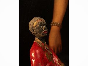 Moretto in ceramica policroma  - Asta Due case fiorentine - Associazione Nazionale - Case d'Asta italiane