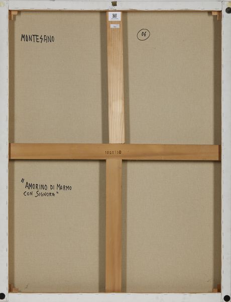 MONTESANO GIAN MARCO (n. 1949) : AMORINO IN MARMO CON SIGNORA  - Asta Asta 504 | ARTE MODERNA E CONTEMPORANEA Online - Associazione Nazionale - Case d'Asta italiane