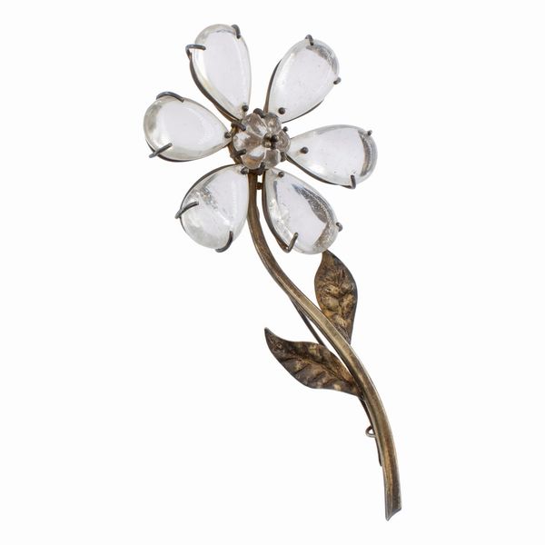 Spilla bijou vintage a motivo floreale  - Asta Gioielli Orologi Bijoux Vintage Web Only - Associazione Nazionale - Case d'Asta italiane