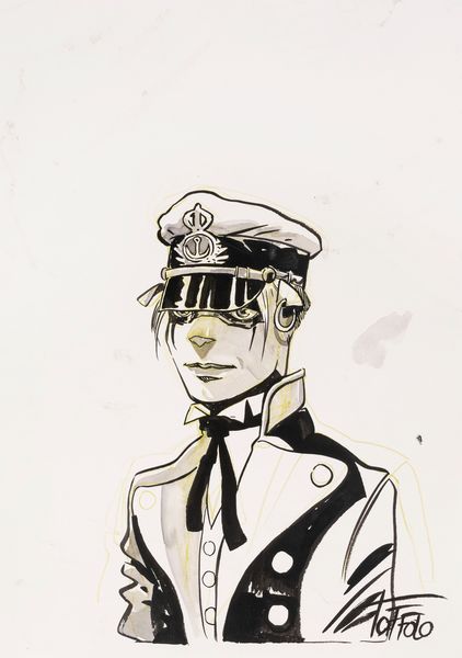 Davide Toffolo : Corto Maltese  - Asta Maestri del Fumetto: Collezione Oliva - Associazione Nazionale - Case d'Asta italiane
