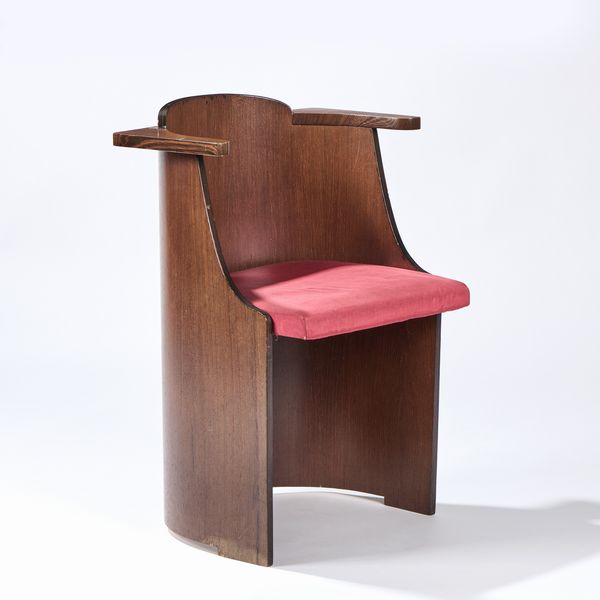 El Lissitsky : Poltroncina in legno con seduta foderata  - Asta LA CASA DELL'ARCHITETTO Asta di Design - Associazione Nazionale - Case d'Asta italiane