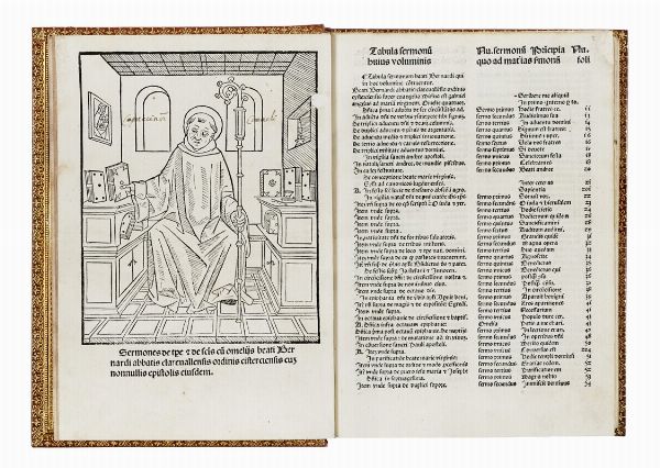 BERNARDUS CLARAVALLENSIS : [Sermones de tempore et de sanctis una cum homiliis et epistolis] Sermones de tempore & de sanctis cum omelijs beati Bernardi abbatis clareuallensis ordinis cisterciensis cum nonnullis epistolis eiusdem.  - Asta Libri, autografi e manoscritti - Associazione Nazionale - Case d'Asta italiane