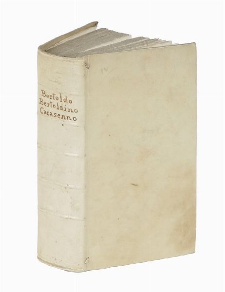 Giulio Cesare Croce : Bertoldo con Bertoldino e Cacasenno in ottava rima aggiuntavi una traduzione in lingua bolognese con alcune annotazioni nel fine...  - Asta Libri, autografi e manoscritti - Associazione Nazionale - Case d'Asta italiane