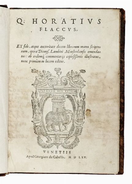QUINTUS HORATIUS FLACCUS : Q. HoratI Flacci Emblemata. Imaginibus in aes incisis, notisque illustrata...  - Asta Libri, autografi e manoscritti - Associazione Nazionale - Case d'Asta italiane