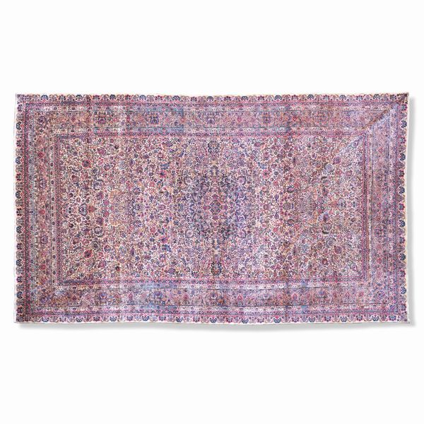 Tappeto Kirman, Persia fine XIX inizio XX secolo  - Asta Tappeti antichi dalla collezione di Manlio e Raoul Cabib - Associazione Nazionale - Case d'Asta italiane