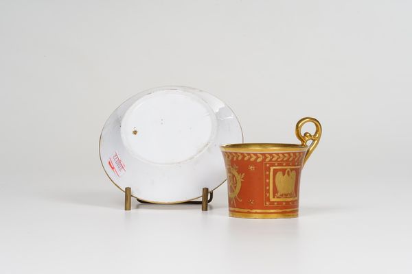 Tazza con piattino<BR>Doccia, Manifattura Ginori, verso il 1820  - Asta Maioliche e Porcellane - Associazione Nazionale - Case d'Asta italiane