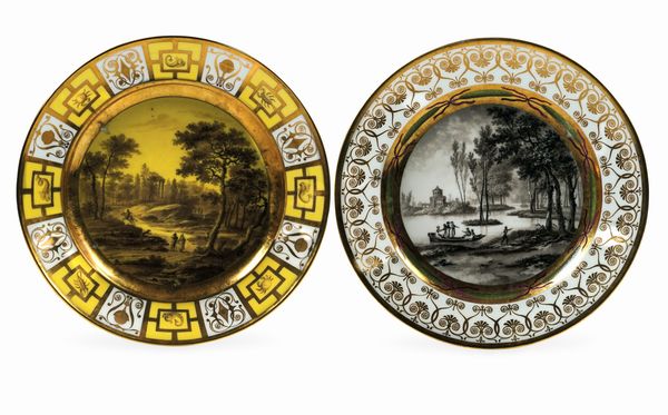 Due piatti<BR>Parigi, 1820 circa<BR>  - Asta Maioliche e Porcellane - Associazione Nazionale - Case d'Asta italiane