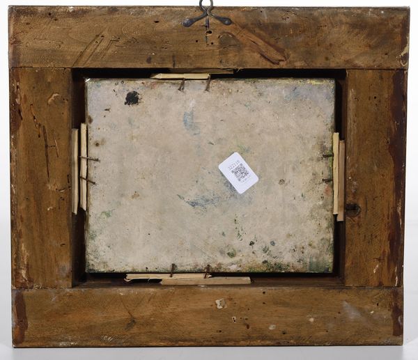 Targa con scena galante<BR>Castelli, Bottega di Carmine Gentili, metà del XVIII secolo  - Asta Maioliche e Porcellane - Associazione Nazionale - Case d'Asta italiane