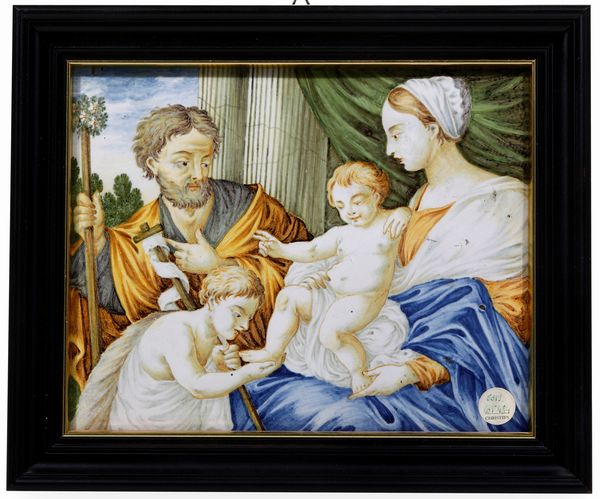 Targa �Sacra Famiglia con San Giovannino�<BR>Castelli, Carmine Gentili (1678-1763), XVIII secolo  - Asta Maioliche e Porcellane - Associazione Nazionale - Case d'Asta italiane